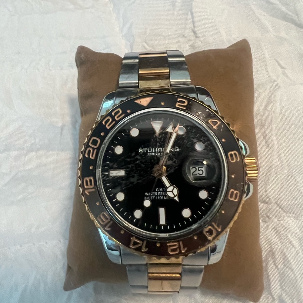 Stuhrling Original Black and Gold Men's Watch